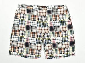 Linea Uomo Men's Size 50 Plaid Patchwork Shorts Multicolor 100% Cotton